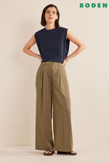 Boden Green Relaxed Wide Leg Trousers (712492) | €66