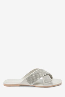 Mules Forever Comfort® à brides croisées ornées de bijoux