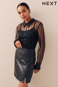 Black Sheer Lace Blouse (712910) | €28