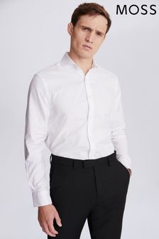 Moss Tailored Fit White Single Cuff Dobby Shirt (713044) | 67 €