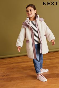 Кремовый - Розовое пальто из меха с отделкой (3-16 лет) (714382) | €39 - €50