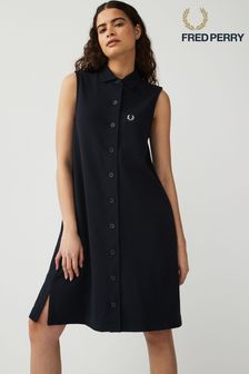 Fred Perry Womens Navy Pique Shirt Dress (714538) | AED677