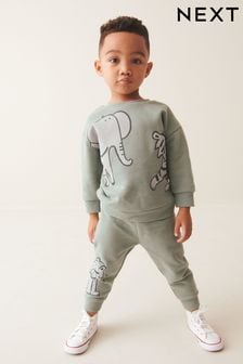 Mineral Blue Animal Character Sweatshirt and Jogger Set (3mths-7yrs) (714681) | TRY 489 - TRY 604