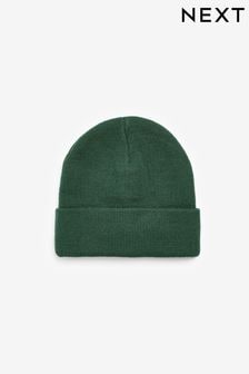 Forest Green Flat Knit Beanie Hat (3mths-16yrs) (715119) | €3 - €7