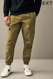 Vert olive - Pantalon cargo style militaire en tissu stretch (715164) | €15