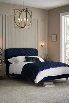 Soft Velvet Navy Blue Valencia Upholstered Bed Frame (715479) | €610 - €875