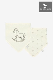 The Little Tailor Cream Rocking Horse Jersey Bibs Two Pack (715815) | R196