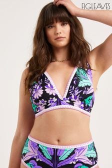 Figleaves Frida Weiches Bikinitop mit tiefem Ausschnitt, Violett (715885) | 24 €