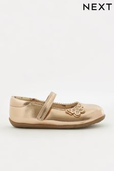 Rose Gold Wide Fit (G) Butterfly Mary Jane Shoes (716492) | $31 - $34