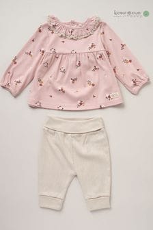 Homegrown Pink Cotton Top And Trousers Set (716610) | DKK240