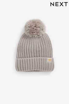 Neutral Knitted Rib Pom Hat (3mths-10yrs) (716799) | $18 - $23
