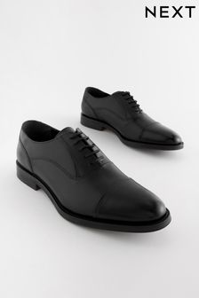 Black Leather Oxford Toecap Shoes (716979) | OMR21