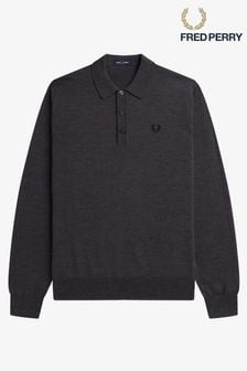 Gris - Polo Fred Perry en maille à manches longues (717007) | €195