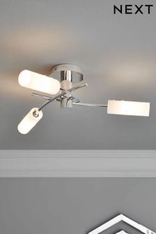Chrome Seville 3 Light Flush Fitting Ceiling Light (717298) | €39