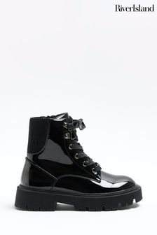 River Island Girls Chunky Hiker Lace-Up Boots
