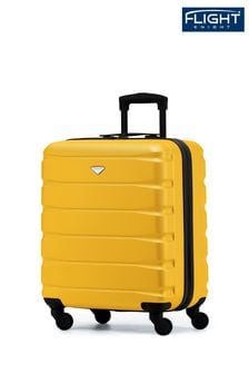 Yellow/Black - Flight Knight 56x45x25cm Easyjet Overhead 4 Wheel Abs Hard Case Cabin Carry On Hand Black Luggage (717990) | kr920