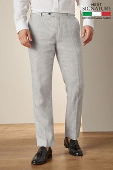 Grey Tailored Fit Signature Nova Fides 100% Linen Suit: Trousers (718926) | 2,153 UAH