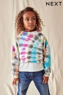 Multi Tie Dye Cropped Hoodie (3-16yrs) (719169) | €18 - €25