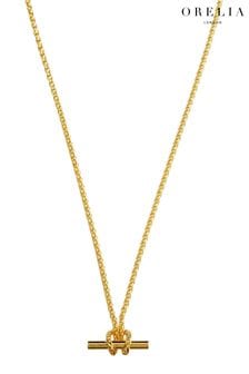 Orelia London 18k Gold T-bar Chain Knot Necklace (719803) | 167 LEI