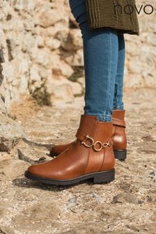 Novo Brown Loren Hardware Detail Flat Chelslea Ankle Boots (721249) | 29 €