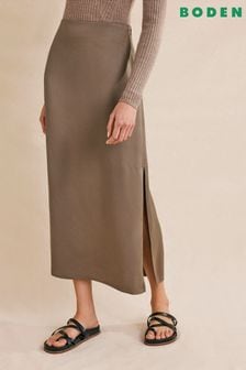 Boden Brown Satin Column Skirt (721353) | 347 zł