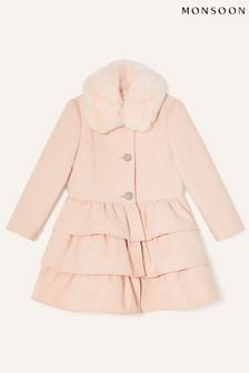 Розовое пальто с тремя оборками Monsoon (721523) | €40 - €47
