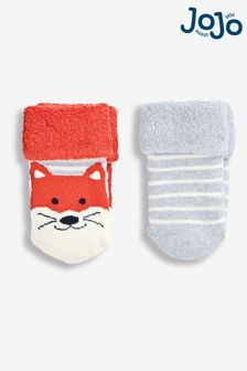 JoJo Maman Bébé Rust 2-Pack Fox Baby Socks (722682) | ₪ 26
