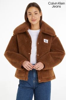 Calvin Klein Jeans Kurze braune Sherpa-Jacke (722965) | 179 €