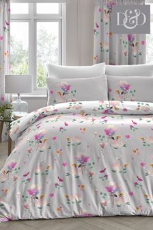 D&D Exclusive To Next Grey Jessica Floral Duvet Cover and Pillowcase Set (723161) | ₪ 70 - ₪ 140