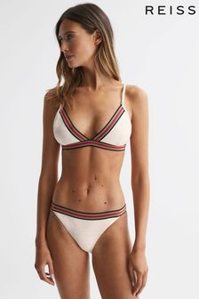 Reiss White Freya Striped Underband Bikini Top (723491) | 24,330 Ft