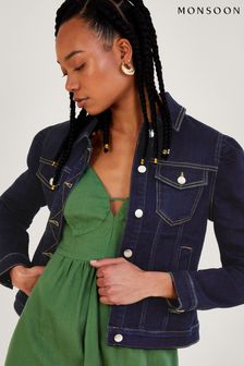 Monsoon Blue Dora Puff Sleeve Denim Jacket with Sustainable Cotton (723746) | $130