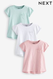 粉紅/藍色/白色 - 3 Pack Daisy Pocket T-shirts (1.5-16歲) (723854) | NT$400 - NT$750