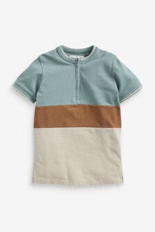 Colourblock Zip Neck Polo (3-16yrs)