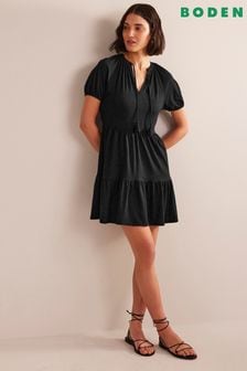 Črna - Kratka obleka iz džersija s kratkimi rokavi Boden (724858) | €44