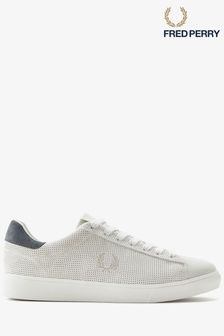 Fred Perry Spencer Perforated White Trainers (725053) | kr1 650