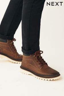 Tan Brown Cleated Ankle Boots (725281) | ₪ 224