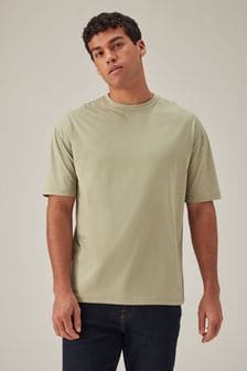 Green Sage Relaxed Fit Essential Crew Neck T-Shirt (725534) | $14