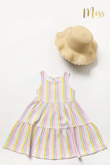 Miss Blue Pinted Dress With Sunhat Outfit Set (725543) | €22