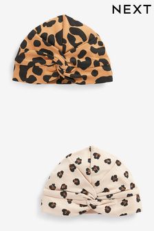 Orange Leopard 2 Pack Baby Turbans (0mths-2yrs) (726358) | $11