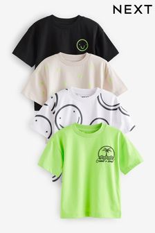 Black/Green Short Sleeve T-Shirt Set 4 Pack (3mths-7yrs) (726831) | AED77 - AED97