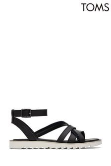 TOMS Rory Black Sandals In Leather And Suede (727373) | €106