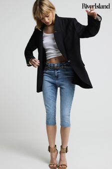 River Island Black Relaxed Fit Roll Sleeve Blazer (729886) | €93