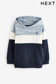 Marineblau/Creme meliert - Kapuzensweatshirt mit Blockfarben (3-16yrs) (730050) | 26 € - 34 €