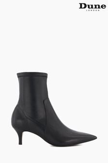 Dune London Black Origami Kitten Heel Ankle Boots (730191) | SGD 329