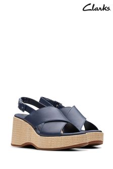 Clarks Blue Leather Manon Wish Sandals (730571) | LEI 537