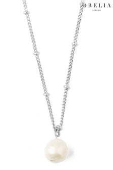 Orelia London Zarte, versilberte Halskette mit Perlenanhänger (731330) | 31 €