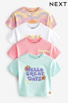 彩虹粉色 - 短袖T恤4件裝 (3個月至7歲) (731349) | HK$157 - HK$192