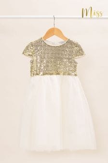 金色/白色 - 粉色女童亮片裝飾衣身垂墜薄紗連身裙 (732023) | NT$1,770