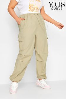 Yours Curve Natural Elasticated Waist Parachute Cargo Trousers With Cargo Pockets (733542) | €42