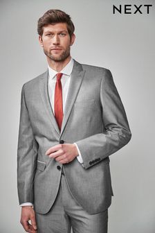 Light Grey Tailored Fit Two Button Suit: Jacket (733693) | TRY 687